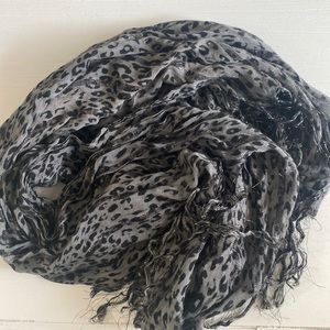 Leopard gray black silver sparkle scarf the buckle